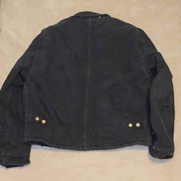 Vintage Carhartt Detroit Jacket J01 Made USA Blk Duck Quilted Lined Men’s Large - Picture 15 of 16